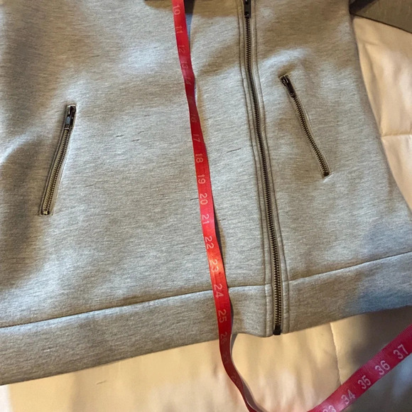 Leith gray asymmetrical zip up scuba jacket size S - Picture 7 of 11